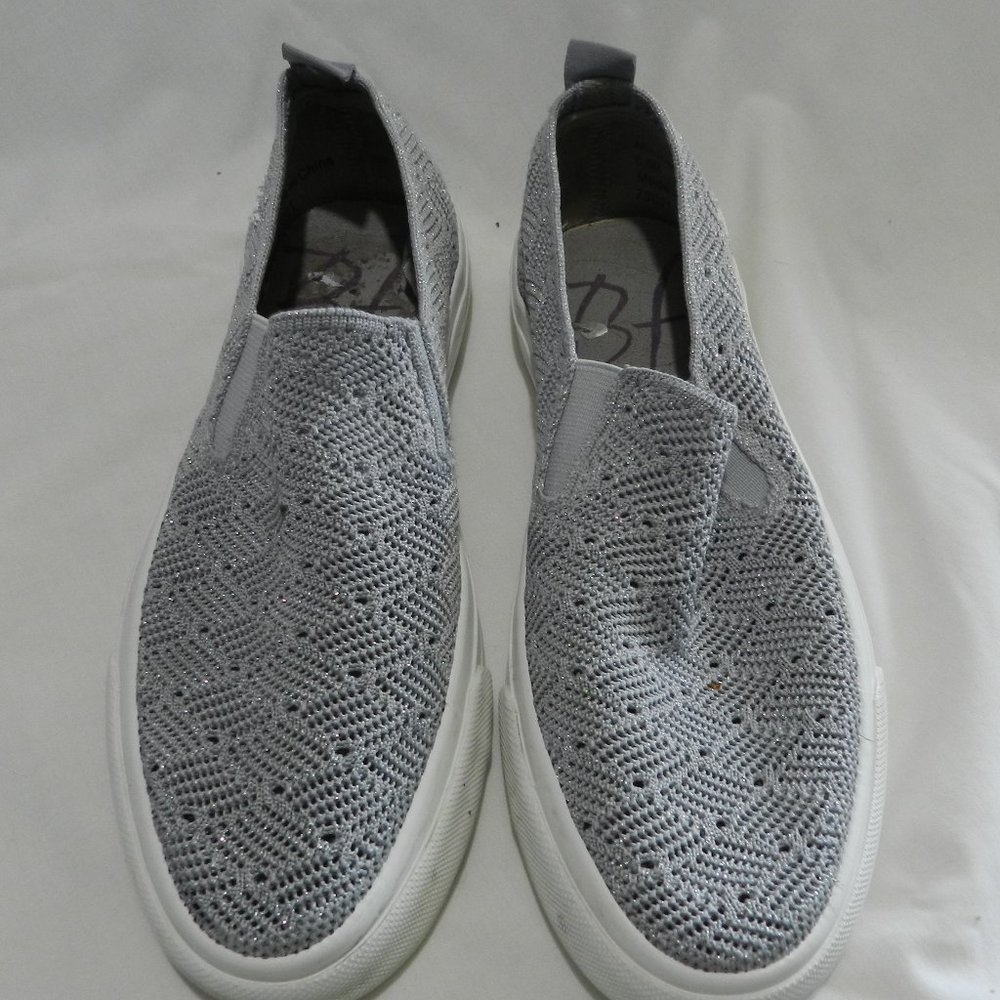Blowfish Malibu slip-on silver thick sole sparkle knit top sneakers size 5.5